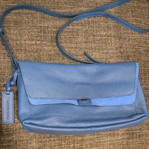 Vince Camuto Blue Leather Crossbody Bag Adjustable Strap